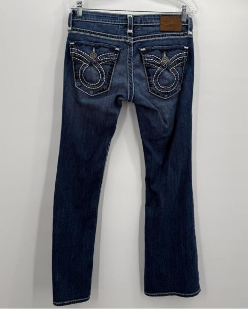 Big Star Liv Boot Jeans Womens 29 Blue Low Rise Bootcut Stretch Embroidered